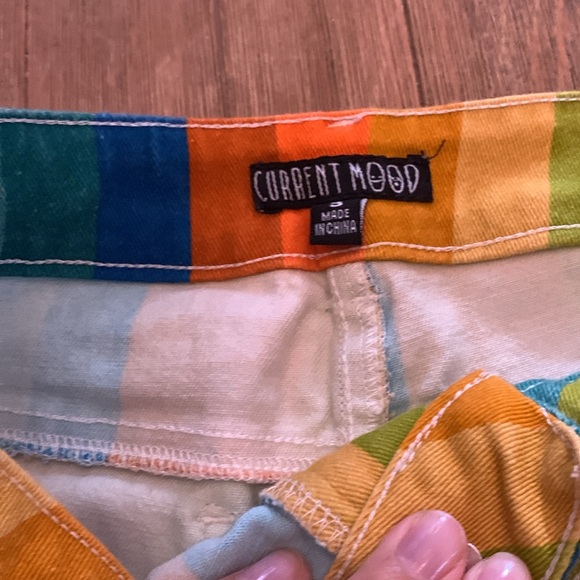 Current Mood Striped Denim Ankle Pants Jeans Flare - Picture 7 of 9